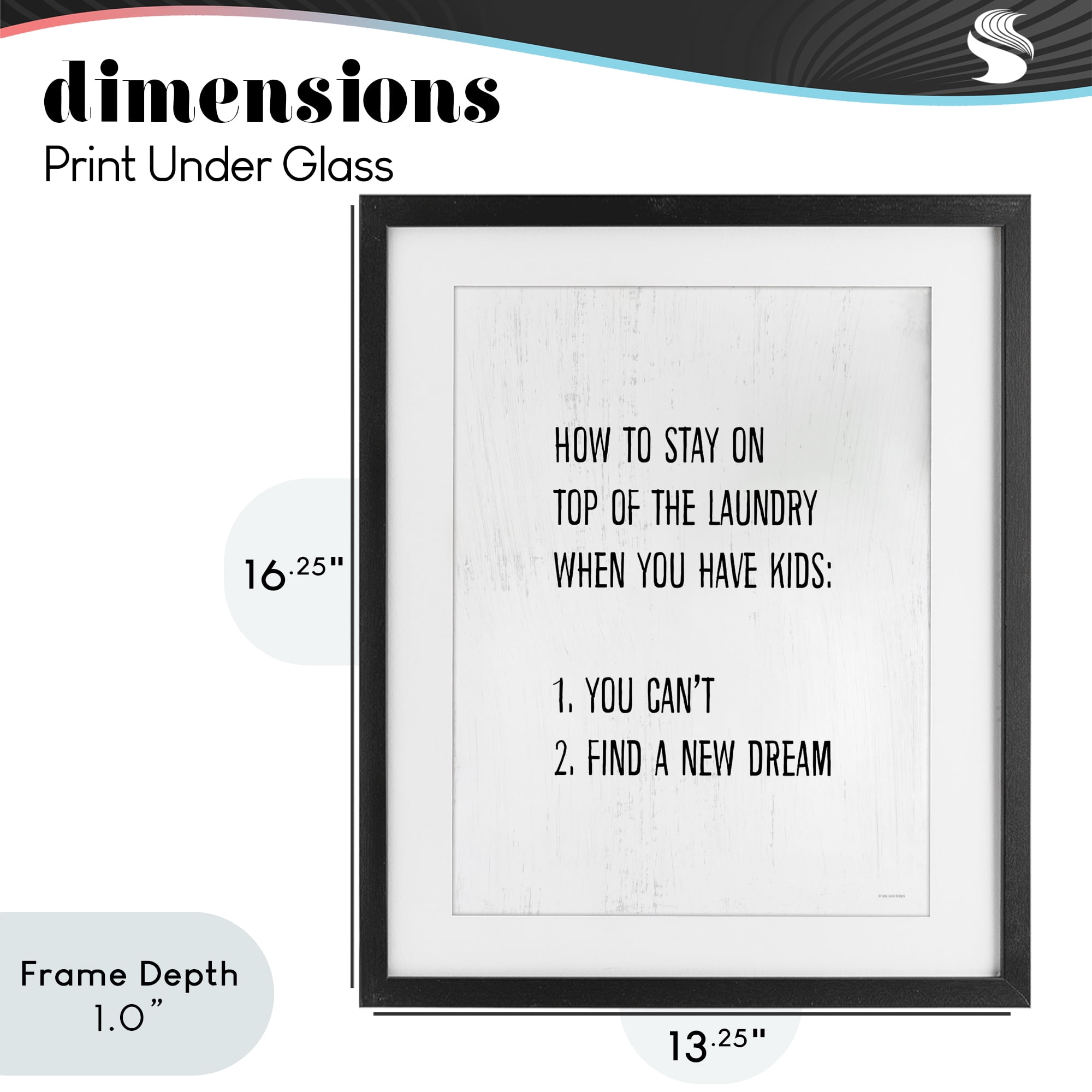 Stupell Industries Parent's Laundry Humor Black Framed Print Under Glass, design by Lady Louise Designs