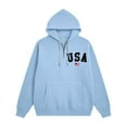 thumbnail image 3 of MHFRRA Sudadera con Capucha y Media Cremallera Estampada, Ligera, Informal, con Bolsillo Frontal Tipo Cangurera para Mayor Comodidad Diaria Azul, 3 of 3