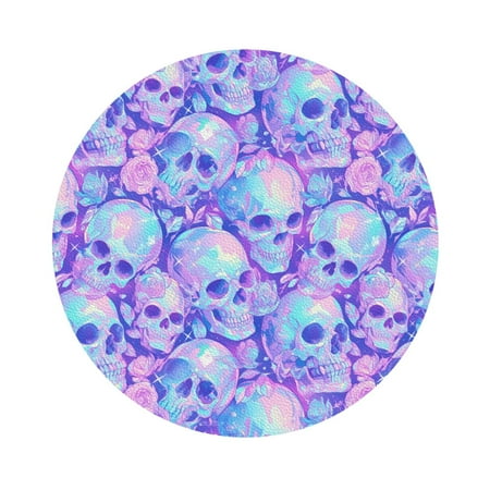 

Cauagu Blue Skull Daisy for Round Coaster Drink Coasters Set of 4 Leather Bar Beer Beverage Cup Mat for Drinks for Tabletop Protection & Coffee Table Decor