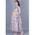 thumbnail image 3 of DWEEP SARA Purple And White Block Printed Maternity Dress, L/40, 3 of 8