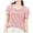 Pink, variant on T Shirts for Women French V Neck Tops Puff Sleeve Ribbed Tees Casual Summer Blouse