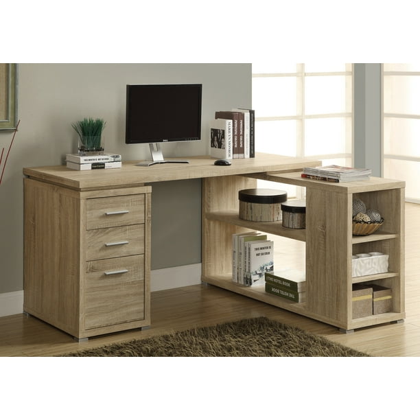 Computer Desk LShaped / Corner / 3 Drawers / 2 Open Shelves / 3 Cubbies 60"L X 47"W