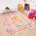 thumbnail image 4 of Washable Area Rug for Living Room, 9'x12' Bohemian Aztec Non-Slip indoor Rug, Soft Low Pile & Stain Resistant Polyester Geometric Carpet for Bedroom, Dinning Room, Kids Playroom, Girls' Bedroom, 4 of 8