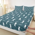 thumbnail image 3 of Homewish Golf Ball Twin Sheet Sets,Sport Game Twin Fitted Sheet,Green White Flat Sheet For Boys Teens,Luxury Bedroom Decor,3 Pieces, 3 of 7