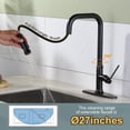 thumbnail image 2 of Wowow 17inch Single Handle Pull Down Sprayer Kitchen Faucet in Oil Rubbed Bronze with Deck Plate, 2 of 6