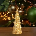 thumbnail image 1 of de Navidad de cristal con luz, de Navidad, adorno navideño de centro de mesa, figura, para estante, chimenea, oficina, decoración del Parte de, 1 of 10