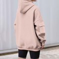 thumbnail image 6 of Xunlbb Sweatshirt for Women,Women's Solid Color Long Sleeved Pocket Loose Hooded Top Sweatshirt,Size S-2XL, 6 of 6