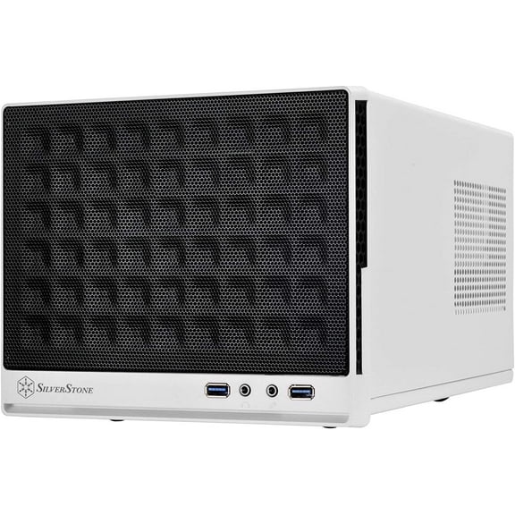 SilverStone Technology Ultra Compact Mini-ITX Computer Case with Mesh Front Panel White & Black (SST-SG13WB-USA)