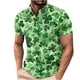 thumbnail image 1 of Día de San Patricio de los Hombres Impreso Solapa de Manga Corta, Camisa de Tela de Malla Casual para el Aire Libre Y el Ocio, 1 of 9