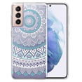 thumbnail image 1 of WIRESTER Transparent Soft Gel TPU Clear Case Slim Protective Cover for Samsung Galaxy S22 6.1" 2022, Mint White Mandala, 1 of 1