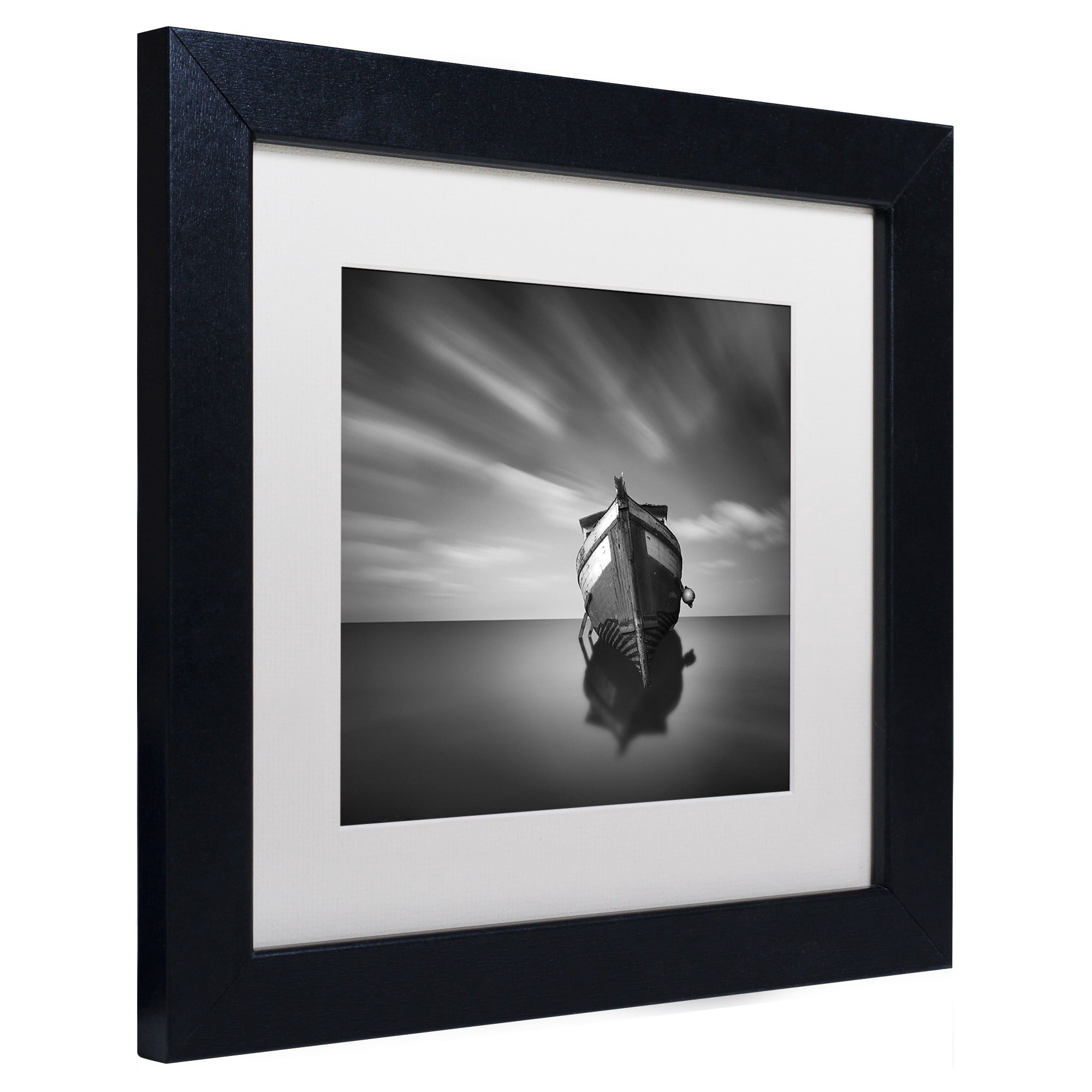 Trademark Fine Art "My Boat IV" Canvas Art by Moises Levy White Matte, Black Frame