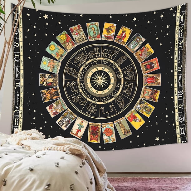 Tapiz de cartas de Tarot Ndcxsfigh Colgante de pared 95x73cm
