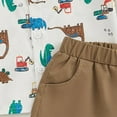 thumbnail image 6 of UAYOTSE Baby Boy's Summer Ensemble, a Linen Like Short Sleeve Button Down Shirt with Roomy Cargo Shorts 2PCS Set baby boy clothes(12-18 Months,Coffee), 6 of 6