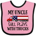 thumbnail image 3 of Inktastic My Uncle Still Plays with Trucks Boys or Girls Baby Bib, 3 of 4