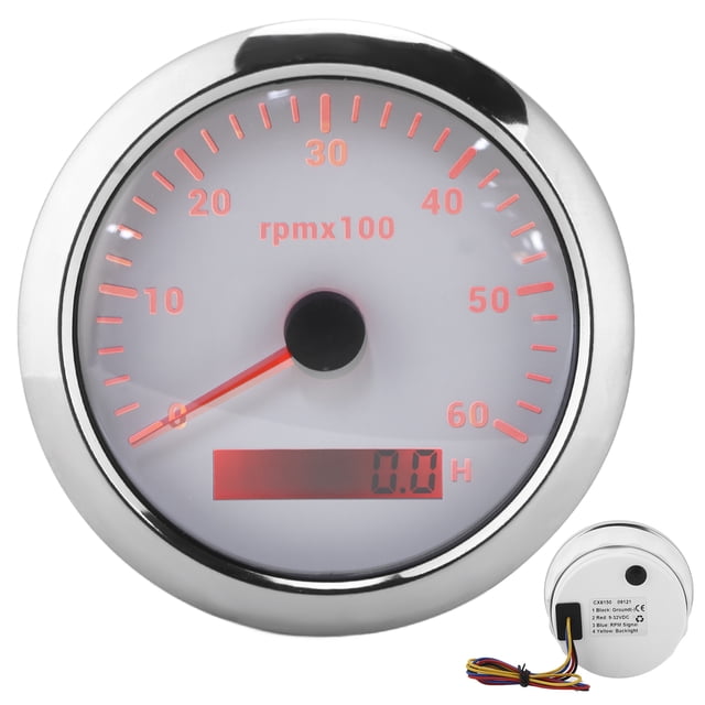 Tachometer, High Accuracy Alkali 85mm/3.35in RPM Display For Boats For Engineering Machinery For RVs