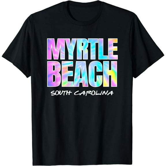 Vintage Tie Dye Myrtle Beach South Carolina Womens Souvenir T-Shirt