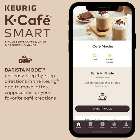 Keurig - K-Cafe SMART Single-Serve Coffee Maker and Latte Machine with WiFi Compatibility - Black