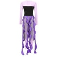 thumbnail image 5 of YiZYiF Women's Sea Witch Mermaid Costume Halloween Purple Cosplay Tentacle Skirt Octopus Dress Purple 4XL, 5 of 7