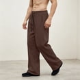 thumbnail image 7 of Trousers Pants for Men Drawstring Waist Wide-Leg Loose-Fitting Long Pants Sports Pants With Pockets for Any Occasion, 7 of 7