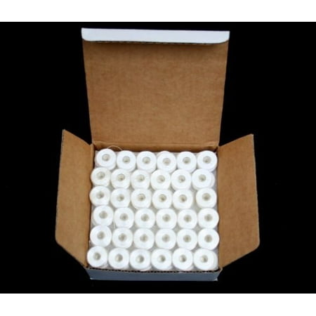 144 White Pre-Wound Bobbins Size A (SA156) Plastic Sided for BROTHER, Babylock, Janome Embroidery