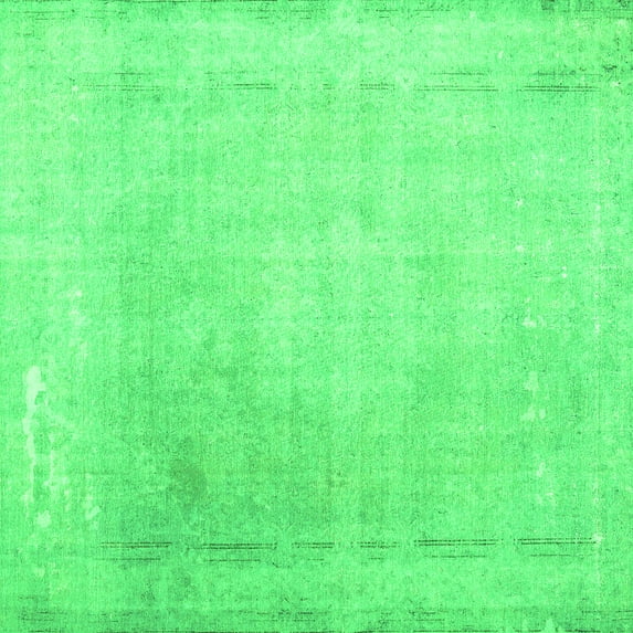 Ahgly Company Indoor Square Abstract Green Contemporary Area Rugs, 3' Square
