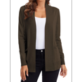 thumbnail image 2 of Women's Open Front Knit Cardigan Sweater Long Sleeve with Pocket Coffee L, 2 of 10
