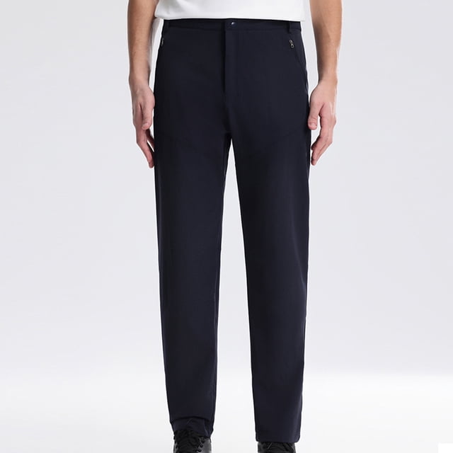 Pantalones largos para hombre, informales, transpirables, de exterior, de color sólido, con cremallera, bolsillo, pierna recta, deportivos, de poliéster.
