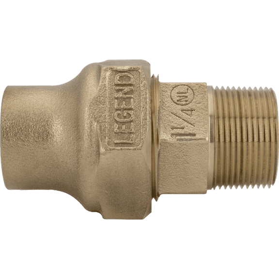 Legend Valve 1" T-4100NL No Lead Flare x MNPT Coupling in Bronze - 313-005NL