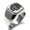 Silver, variant on Stainless Steel Letter R Initial 3D Cube Box Monogram Engraved Engraved Square Flat Top Biker Style Polished Signet Ring