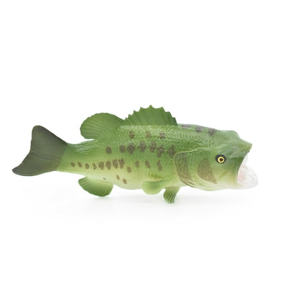 Bass, Largemouth, Fish, Very Realistic Rubber Figure, Model, Educational, Animal, Hand Painted Figurines, 6" CH027 BB73