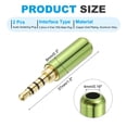 thumbnail image 2 of Uxcell 2Pcs 3.5mm Replacement Repair Plug Jack, 4 Pole Metal Stereo Male Plug 3.5mm Solder DIY Audio Cable Connector for Headphone Earphone Microphone Cable Repair, Green, 2 of 6