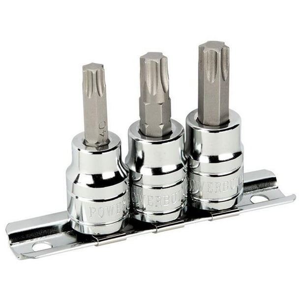 Powerbuilt 3 pc 3/8" Drive Brake Caliper Star Bit Set 648337