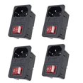 thumbnail image 1 of 4X Inlet Male Power Socket with Fuse Switch 10A 250V 3 Pin IEC320 C14, 1 of 7