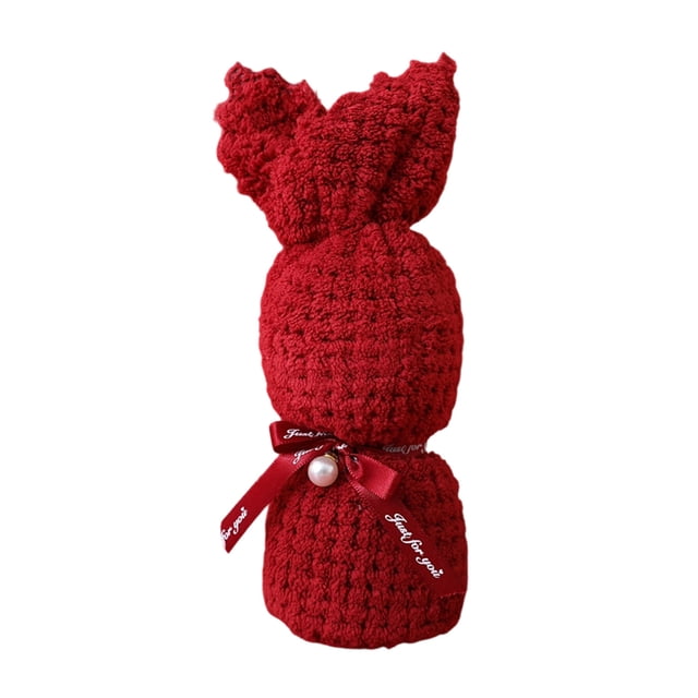 Tauxra Soft Cute Rabbit Shape Absorbent Fiber Bath Towel With Beads 29.5x13.8 Inches For Kids Party Favors