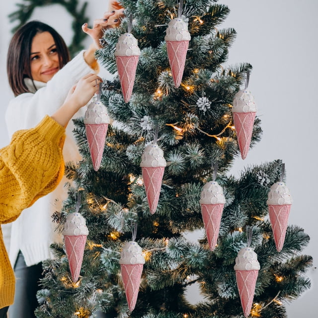 Adornos Navideños Lindo Colgante de Árbol de Navidad de Caramelo de Espuma de Macarrón