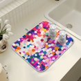 thumbnail image 4 of Yayeee Dish Drying Mat for Kitchen Counter 18" x 24" Microfiber Super Absorbent Coffee Decorative Pad, Purple Colorful Circles, 4 of 9