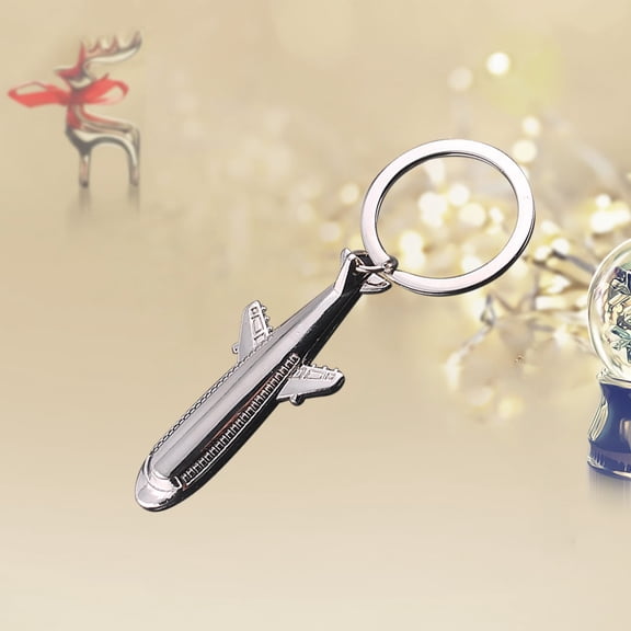 FUEENIRVA 1Set Metal Airplane Keyfob for Car Key Decoration in Silver