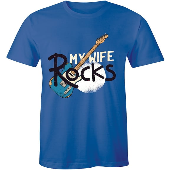 My Wife Rocks Funny Girlfriend Wife Valentines Day Wedding Mens Gift T-Shirt
