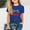 Blue, variant on Short T-Shirts Sleeve Kids Girls Round Neck Shirt Printed Loose Blouses Shirt Top Blue Size 5 Years