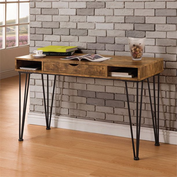 Coaster Company Writing Desk Antique Nutmeg Dark Bronze Walmart Com Walmart Com