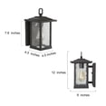thumbnail image 2 of LNC Rustic Lantern Outdoor Wall Sconces with Water Ripple Glass in Black Finish for Entryway, 2 of 9