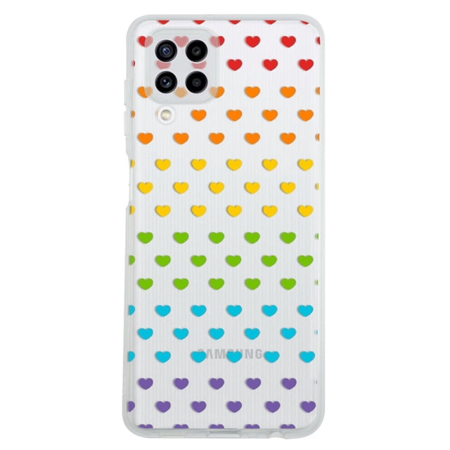 Funda Para Galaxy M32 Corazones Colores, Uso Rudo, InstaCase Protector para Galaxy M32 Antigolpes, Case Corazones Colores
