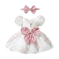 thumbnail image 3 of JAJAHO Toddler Baby Girls Princess Birthday Dress Flower Girl Party Tutu Wedding Formal Dresses Puff Short Sleeve Floral Print Tulle Gown 6M-3Y, 3 of 8