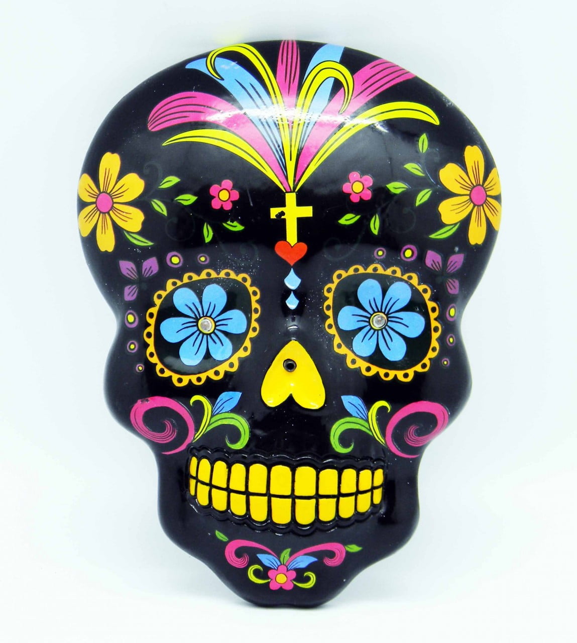 2pc Sugar Skull Wall Decor Wooden Dia de los Muertos Hanging Placards 2pc Sugar Skull Wall Decor Wooden Dia de los Muertos Hanging Placards