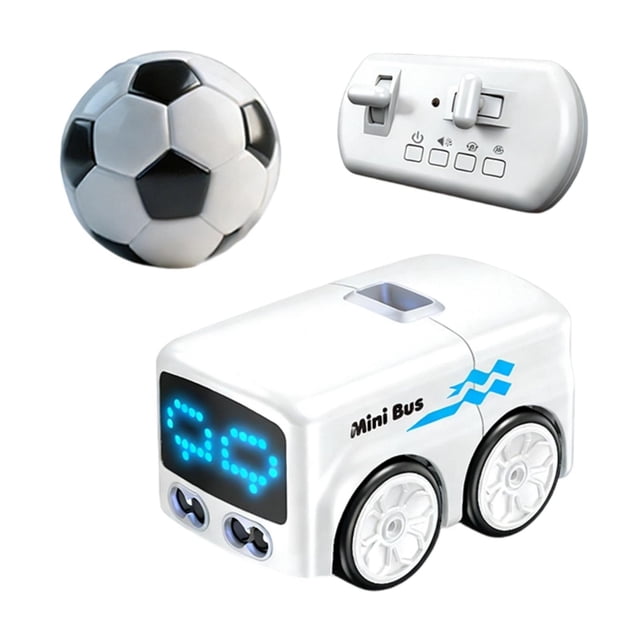 Mini autobús RC, juguete para niños, pista inductiva, música, modos recargables para niños y niñas Blanco