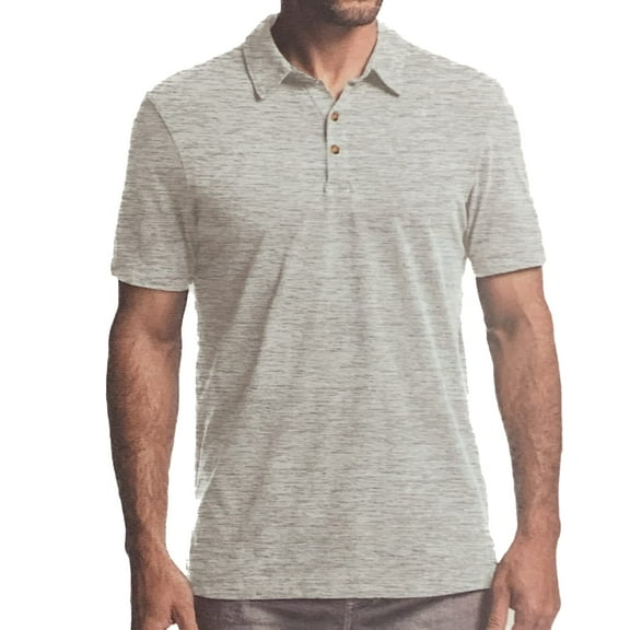 Caribbean Joe Island Supply Co. Men's UPF Comfort Stretch Short Sleeve Polo Shirt (Medium, Light Grey)