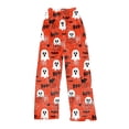 thumbnail image 2 of Trgacdwlo Halloween Women's Fleece Pajama Pants Funny Pumpkin Fuzzy Pajama Pants Women Fall Winter Warm Sleeping Pants Women, 2 of 4