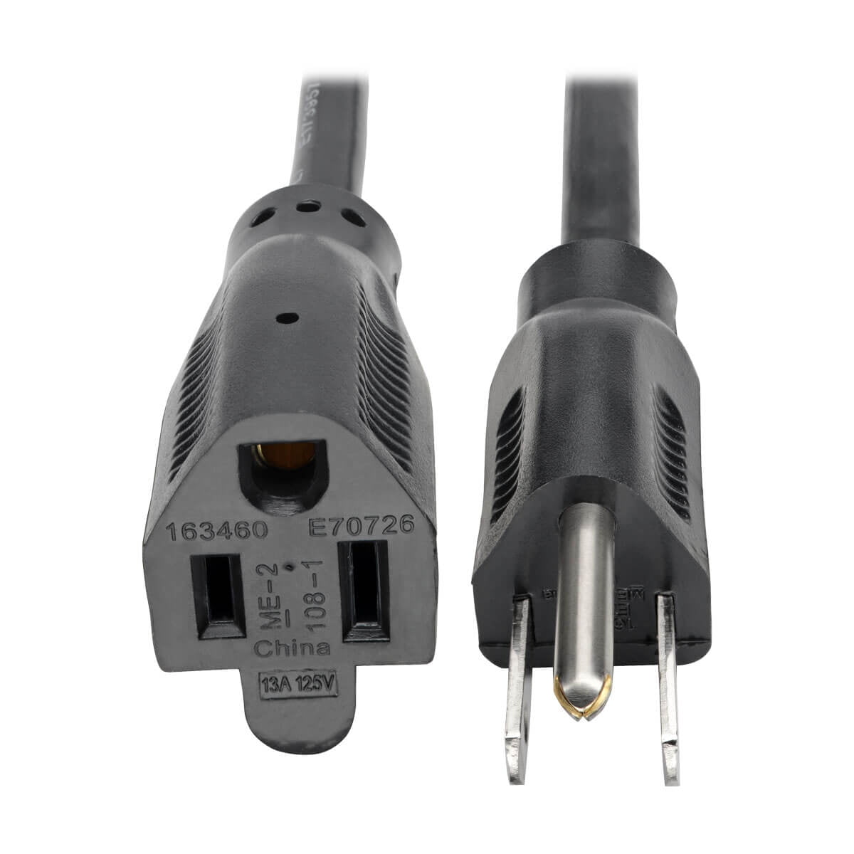 Tripp Lite 1ft Cord Extension Cable 5-15p To 5-15r 13a 16awg 1' Extension Cable Nema 5-15 (f) To Nema 5-15p (m) Ac 110 V 1 Ft Black