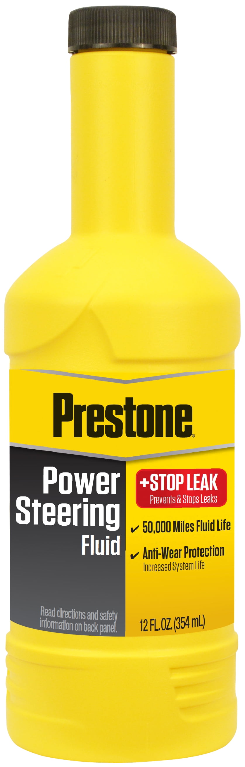 Prestone Power Steering Fluid Plus Stop Leak, 12 oz