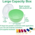 thumbnail image 4 of Green Plastic Loose Powder Container with Powder Puff Refillable After Bath Powder Puff Talcum Powder Case Portable Travel Face Cosmetic Stroage Distributor Make-up Loose Powder Jars, 4 of 6